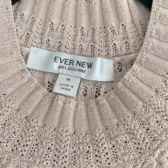 Ever New Clara pointelle metallic knit sweater M - Picture 6 of 8